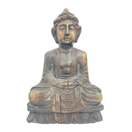 Großer Holz Buddha farbig